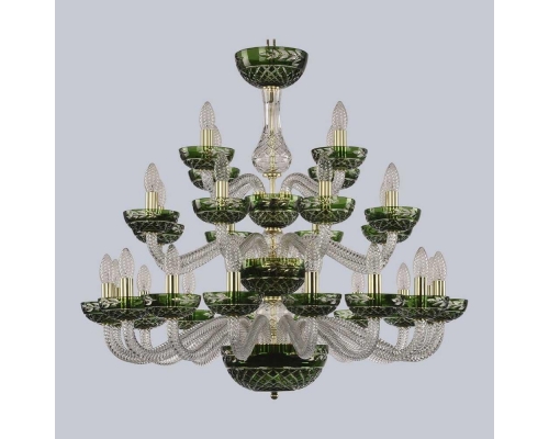 Люстра Bohemia Crystal 1309/16+8+4/300/3D G CL/CLEAR-GREEN/H-1J