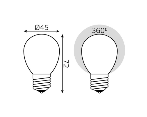 Лампа светодиодная филаментная диммируемая Gauss E27 9W 3000К матовая 105202109-D