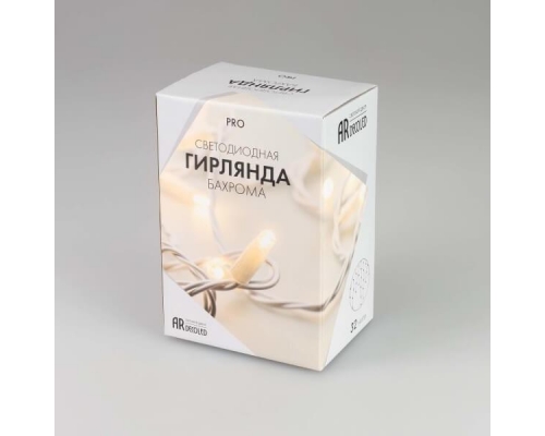 Уличная светодиодная гирлянда Ardecoled бахрома ARD-Edge-PRO-4000x600-White-128LED-Milk-Flash Warm 034126