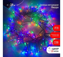 Светодиодная гирлянда ЭРА мишура 220V мультиколор ENIN - WM Б0047972