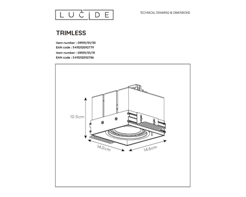 Встраиваемый светильник Lucide Trimless 09931/01/31