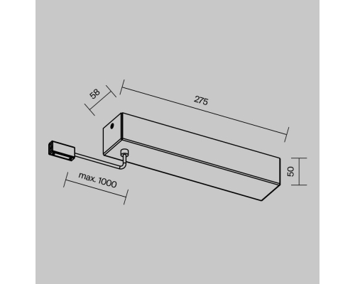 Основание для блока питания с вводом питания Maytoni Technical Accessories for tracks Flexity TRA200BB-11B