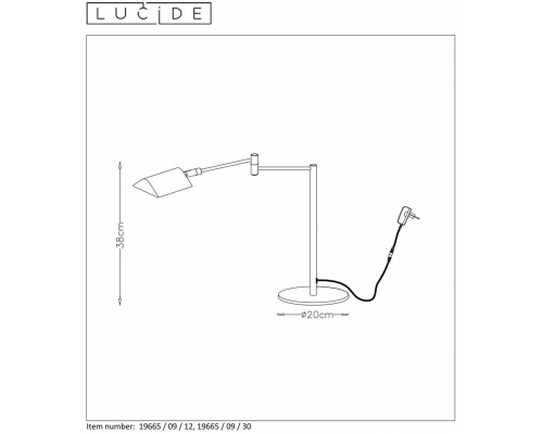 Настольная лампа Lucide Nuvola 19665/09/12