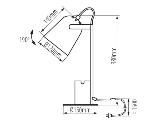 Настольная лампа Kanlux RAIBO E27 BL 36282