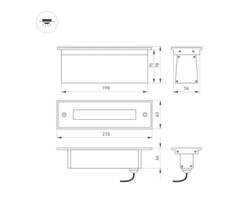 Ландшафтный светодиодный светильник Arlight LTD-Line-Tilt-S210-8W Day4000 034827