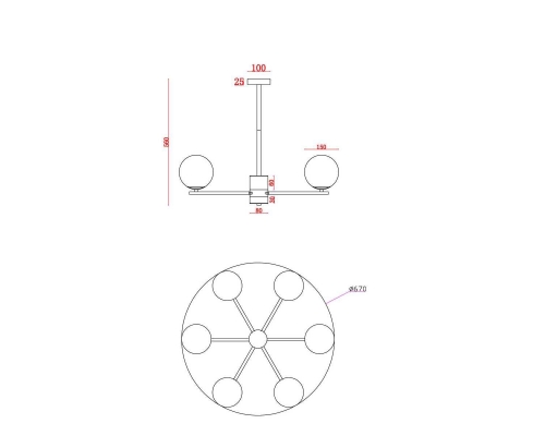 Люстра Freya Marble FR5230PL-06BS