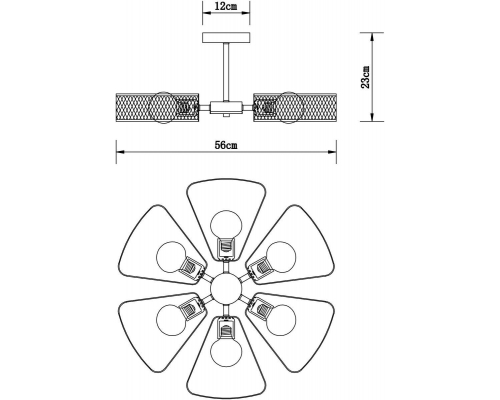 Потолочная люстра Arte Lamp Maasym A7044PL-6BK