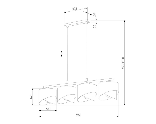 Люстра TK Lighting 4822 Grant White