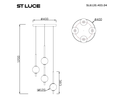 Подвесная светодиодная люстра ST Luce Peek SL6120.403.04