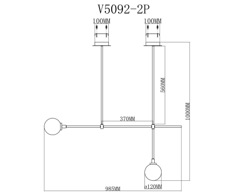 Люстра Moderli Lingdal V5093-2P