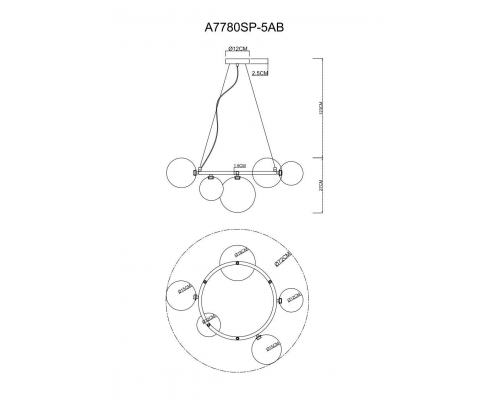 Люстра Arte Lamp Albus A7780SP-5AB