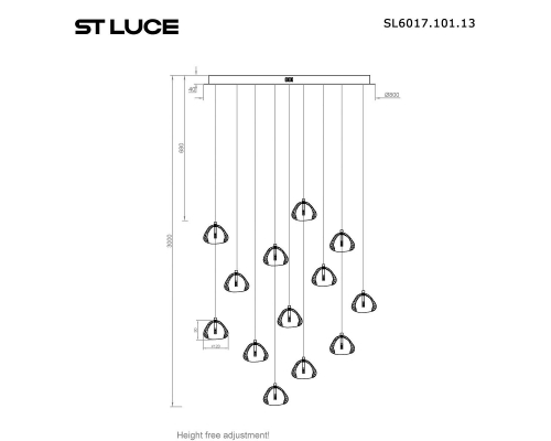 Подвесная светодиодная люстра ST Luce Waterfall SL6017.101.13