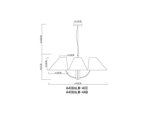 Люстра Arte Lamp Rondo A4086LM-4CC