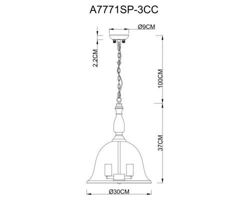 Люстра Arte Lamp Bell A7771SP-3CC