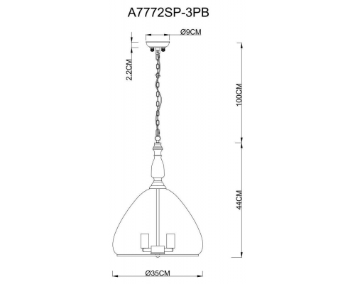 Люстра Arte Lamp Bell A7772SP-3PB