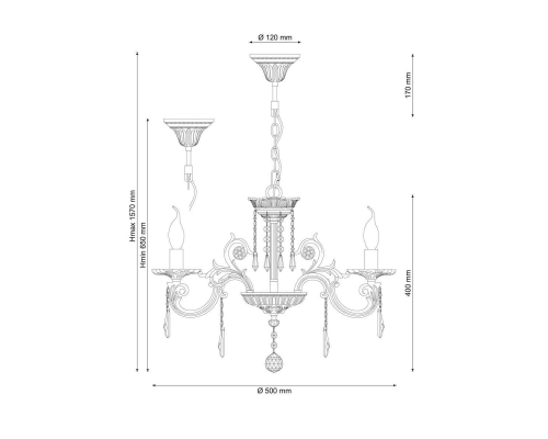 Люстра Lucia Tucci Napoli 148.5 White Antique