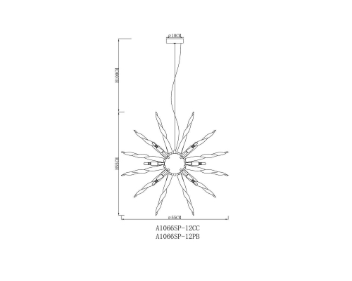 Люстра Arte Lamp Bella A1066SP-12PB