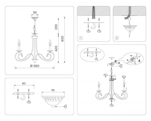 Люстра Ambrella light Traditional Modern TR9606