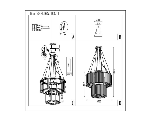 Люстра ST Luce Velletri SL1627.103.11