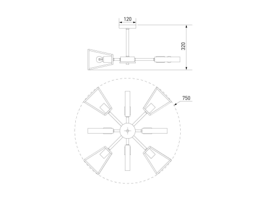 Потолочная люстра Eurosvet Klark 70056/8 черный