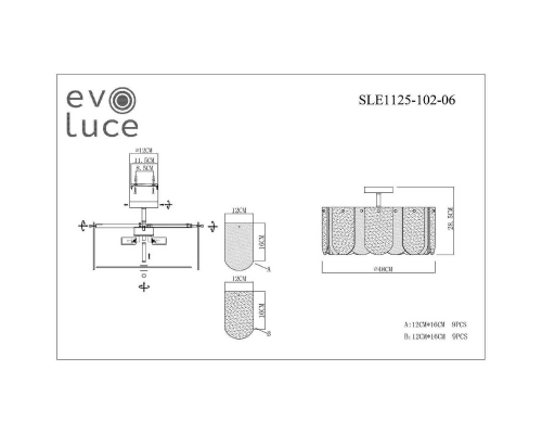 Потолочная люстра Evoluce Erzo SLE1125-102-06