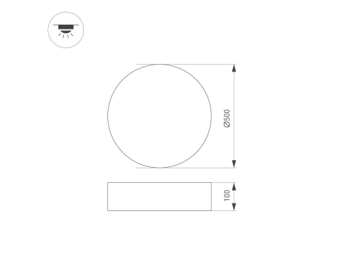 Накладной светодиодный светильник Arlight SP-TOR-PILL-PRISM-R500-35W Day4000 (BK, 100 deg, 230V) 022998(3)