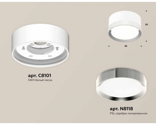 Комплект накладного светильника Ambrella light Techno Spot XS (C8101, N8118) XS8101003