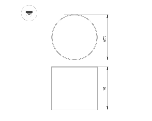 Накладной светодиодный светильник Arlight SP-CYLINDO-R75-7W Warm3000 (BK, 110 deg, 230V) 043966