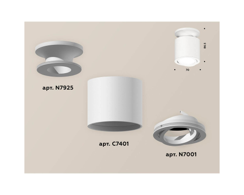 Накладной точечный светильник Ambrella Techno (N7925, C7401, N7001) XS7401061