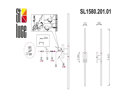 Настенный светодиодный светильник ST Luce Ralio SL1580.201.01