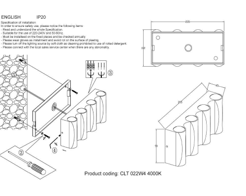 Настенный светодиодный светильник Crystal Lux CLT 022W4 BL-GO 4000K