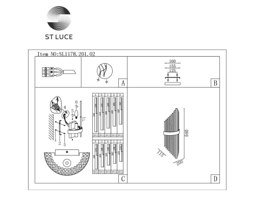 Настенный светильник St Luce Arezzo SL1178.201.02