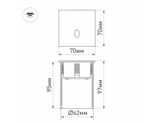 Встраиваемый светодиодный светильник Arlight LT-Gap-S70x70-3W Warm3000 025738