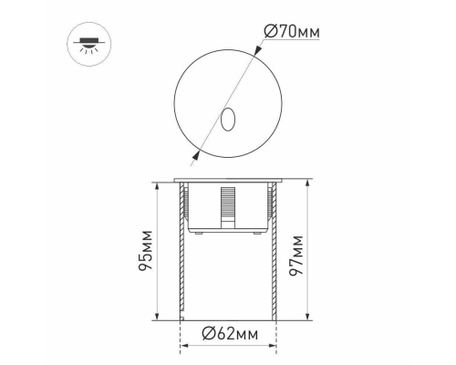 Встраиваемый светодиодный светильник Arlight LT-Gap-R70-3W Warm3000 025737