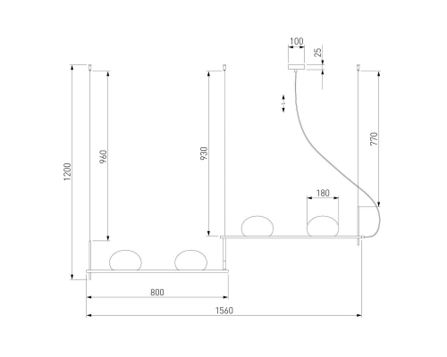 Подвесной светильник Eurosvet Stair 70145/4 черный