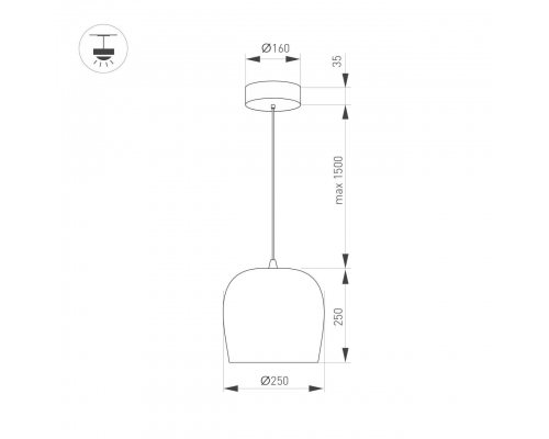 Подвесной светодиодный светильник Arlight SP-PEONY-HANG-R250-15W Day4000 039547