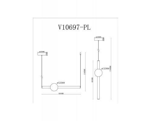 Подвесной светодиодный светильник Moderli Eclipse V10697-PL