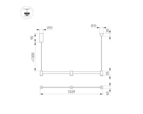 Подвесной светодиодный светильник Arlight SP-Elizeo-S1000-16W Day4000 036595