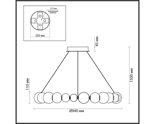 Подвесной светодиодный светильник Odeon Light Crystal 5007/45L