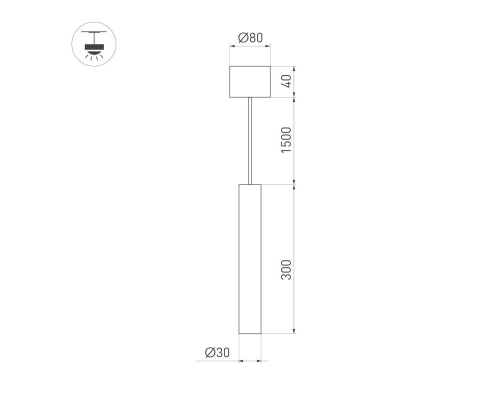 Подвесной светодиодный светильник Arlight SP-Pipe-Hang-L300-R30-9W Day4000 038617