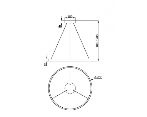 Подвесной светодиодный светильник Maytoni Rim MOD058PL-L42BSK