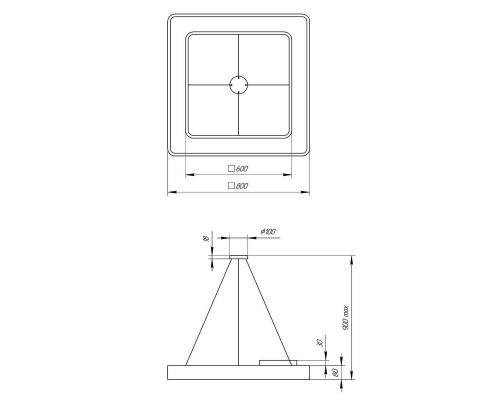 Подвесной светодиодный cветильник Geometria ЭРА Quadro SPO-162-W-40K-070 70Вт 4000К белый Б0050584