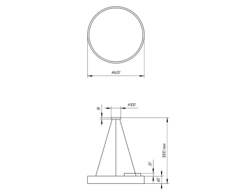 Подвесной светодиодный cветильник Geometria ЭРА Ring SPO-131-W-40K-045 45Вт 4000К белый Б0050558