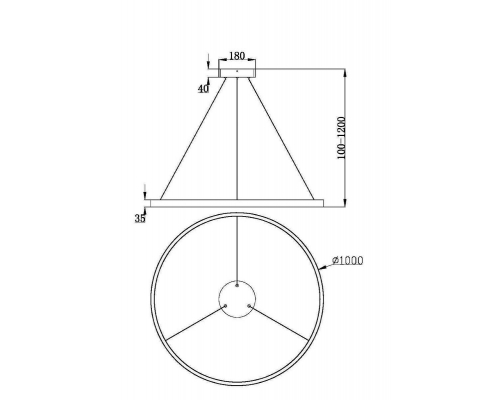 Подвесной светодиодный светильник Maytoni Rim MOD058PL-L54BSK