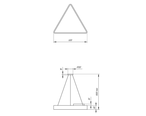 Подвесной светодиодный cветильник Geometria ЭРА Delta SPO-151-B-40K-030 30Вт 4000К черный Б0050575