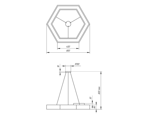 Подвесной светодиодный cветильник Geometria ЭРА Hexagon SPO-124-W-40K-051 51Вт 4000К белый Б0050556