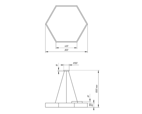 Подвесной светодиодный cветильник Geometria ЭРА Hexagon SPO-122-B-40K-066 66Вт 4000К черный Б0050553