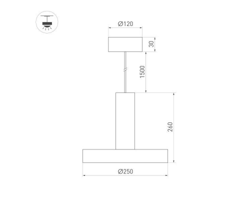 Подвесной светодиодный светильник Arlight SP-Eric-R250-8W Warm3000 035930