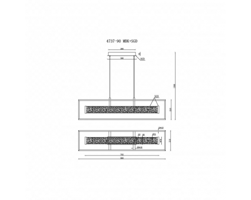 Подвесной светодиодный светильник iLedex Look 4737-90 MBK+SGD
