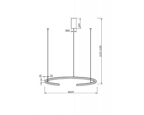 Подвесной светодиодный светильник Maytoni Motion MOD276PL-L20B3K